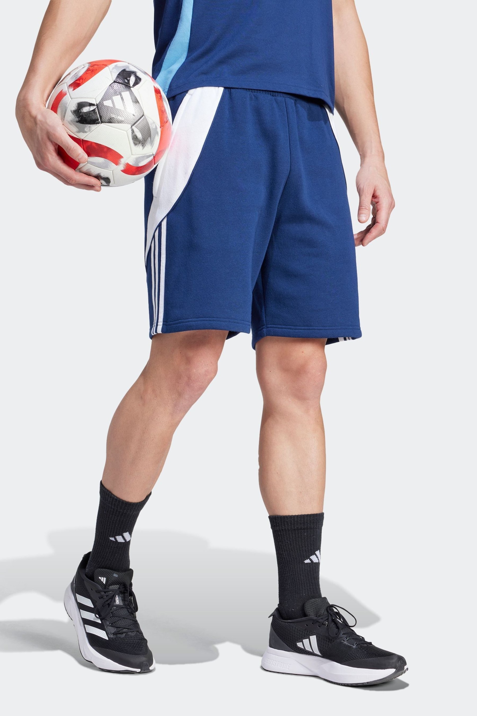 adidas Blue Tiro 24 Sweat Shorts - Image 3 of 6