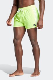 adidas Green 3-Stripes CLX Very Short Length Swim Shorts - Image 1 of 6