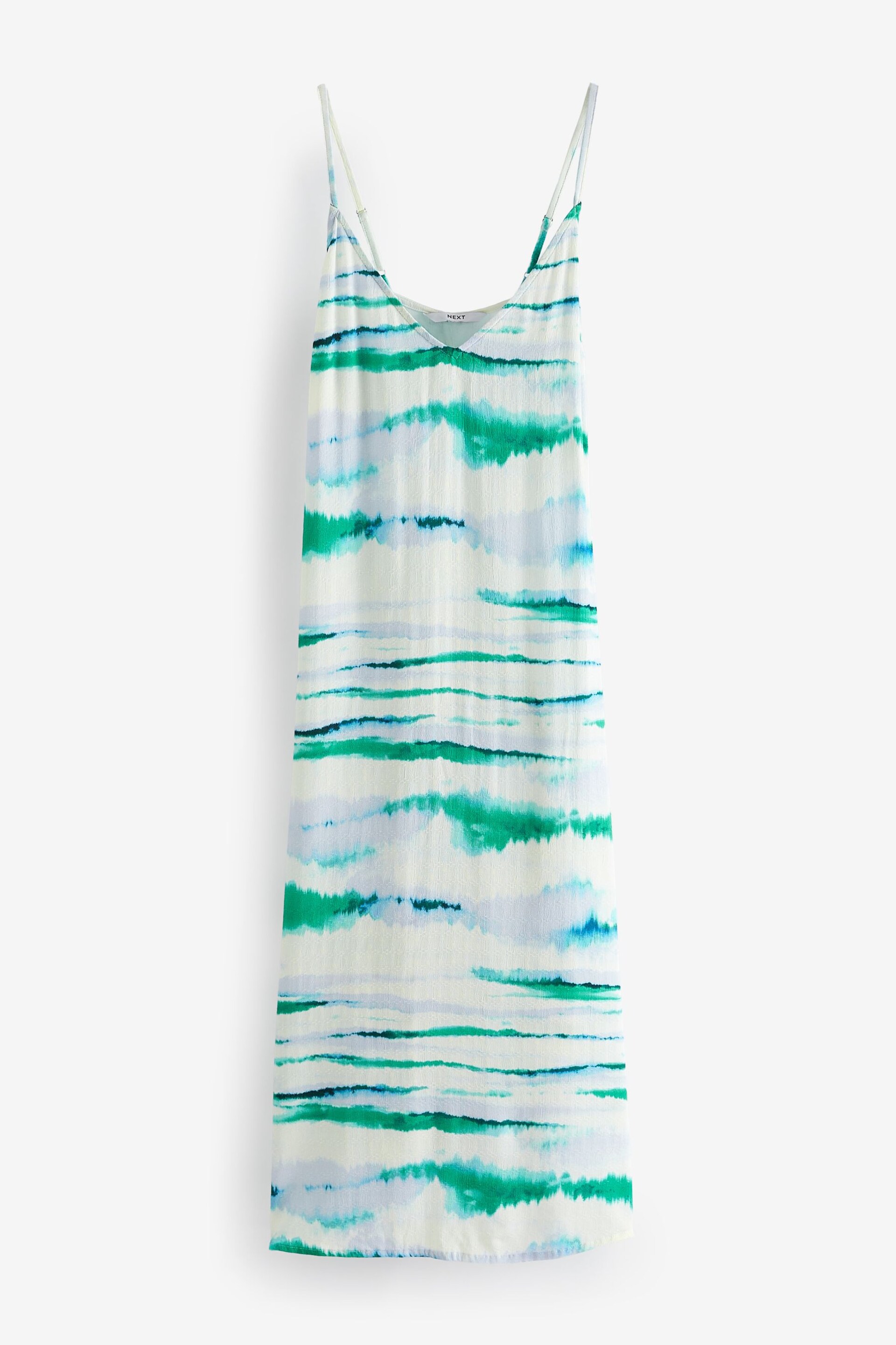 Tie Dye Print Midi Strappy Summer Slip Dress - Image 5 of 6