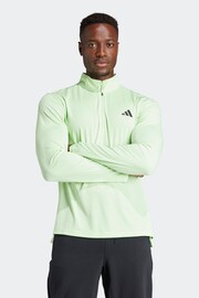 adidas Green Train Essentials Training 1/4-Zip Long Sleeve Sweatshirt - Image 1 of 7