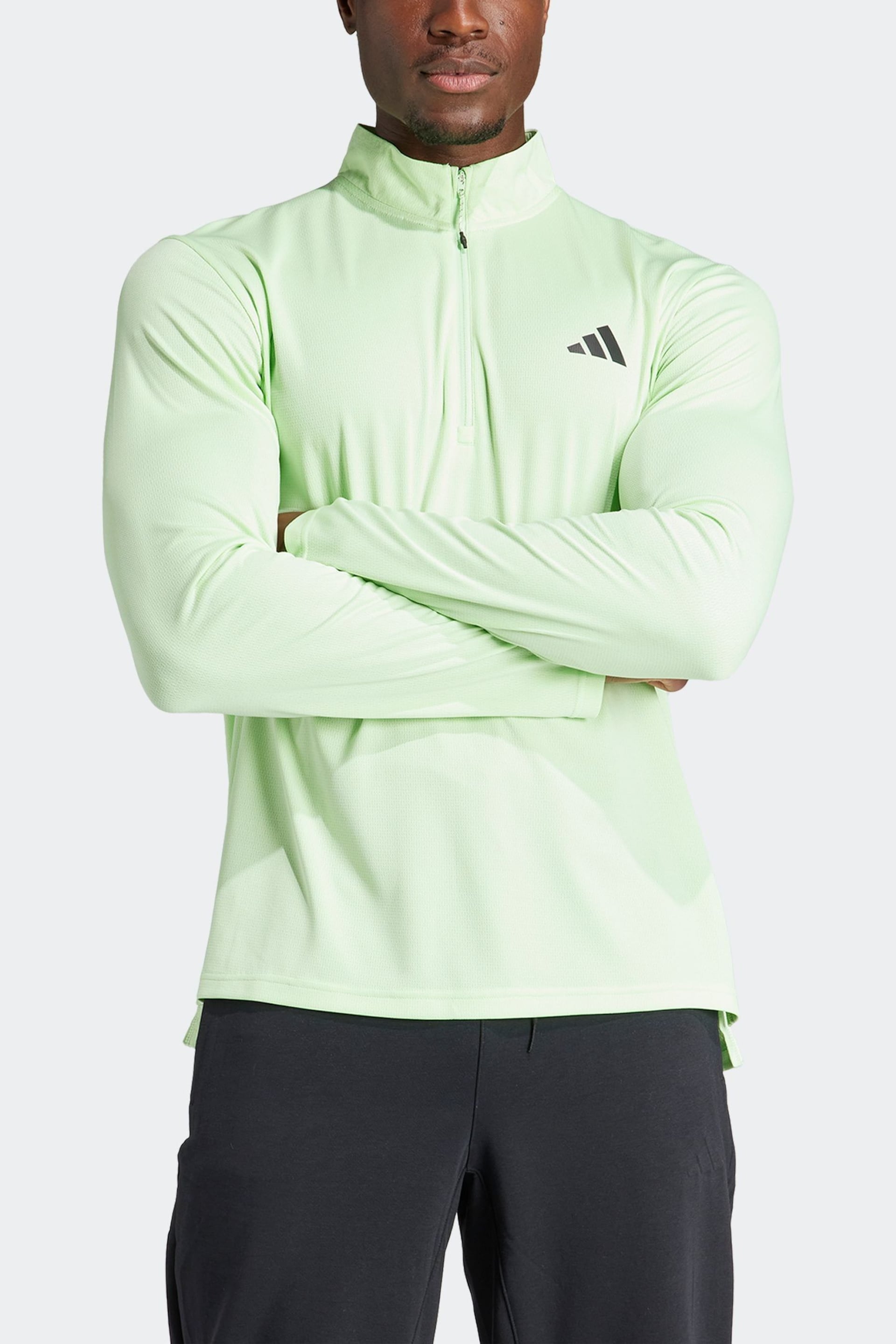 adidas Green Train Essentials Training 1/4-Zip Long Sleeve Sweatshirt - Image 4 of 7