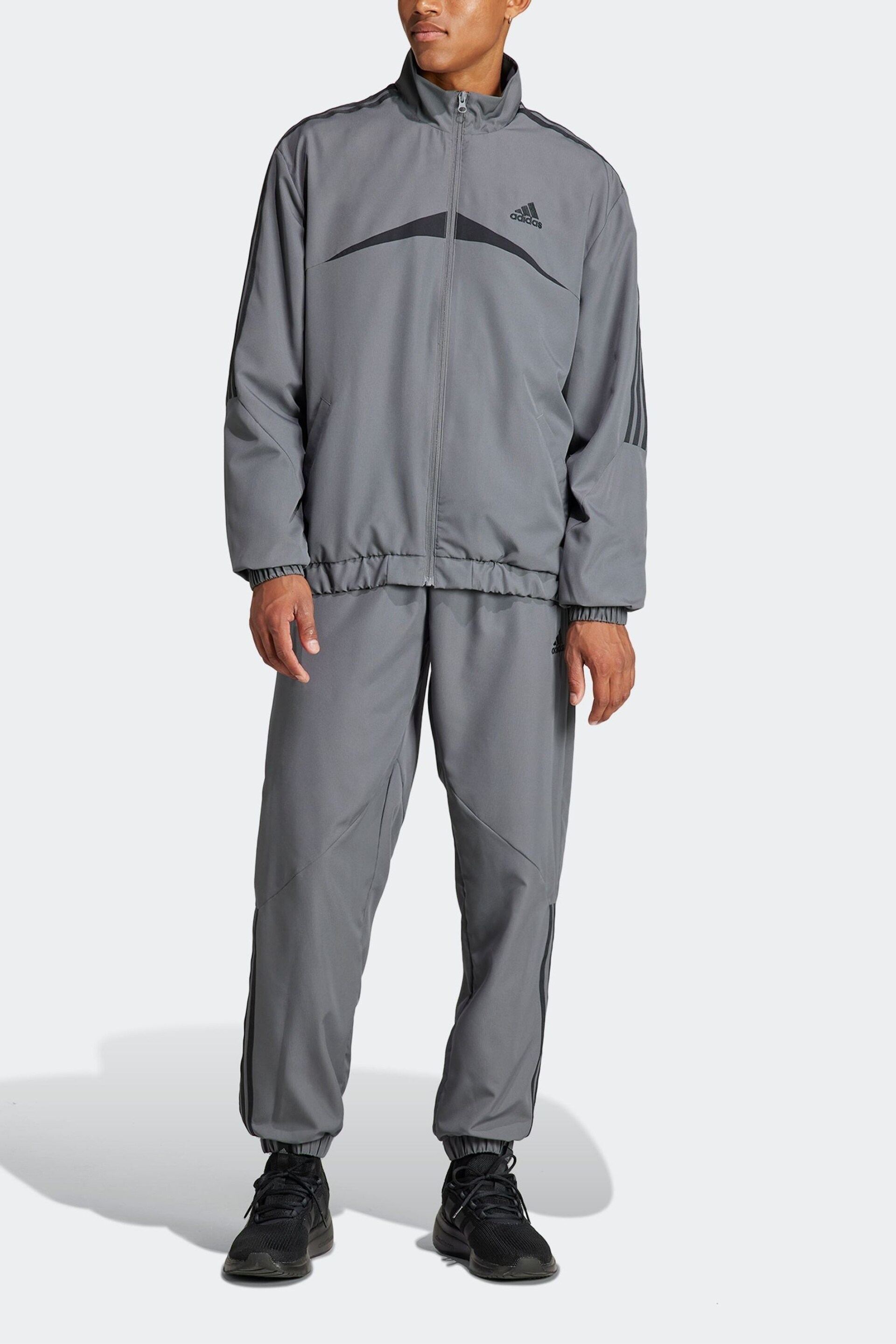 adidas Grey Sportswear Sportswear Woven Chevron Tracksuit - Image 4 of 9