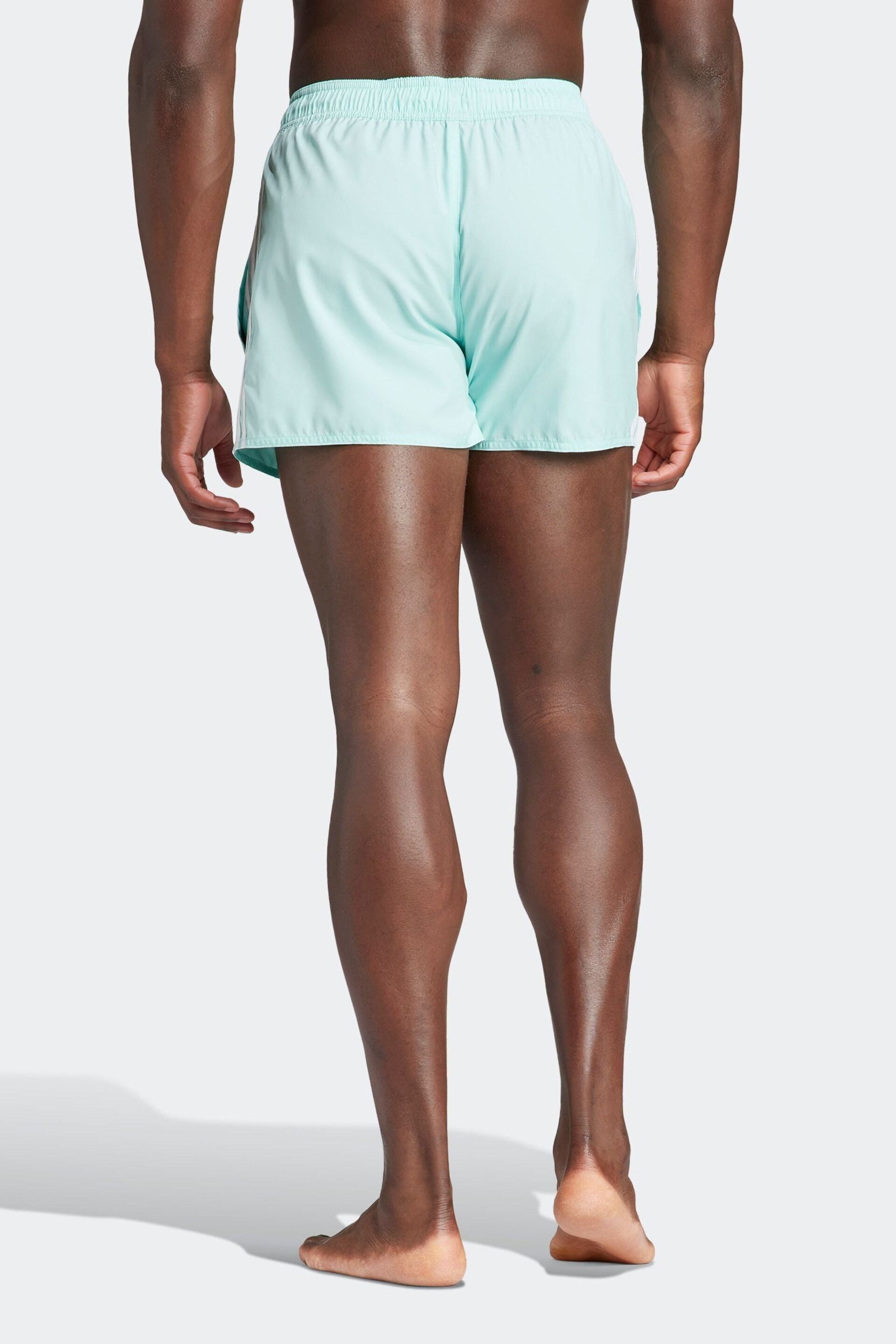 adidas Light Green 3-Stripes CLX Very Short Length Swim Shorts - Image 2 of 6