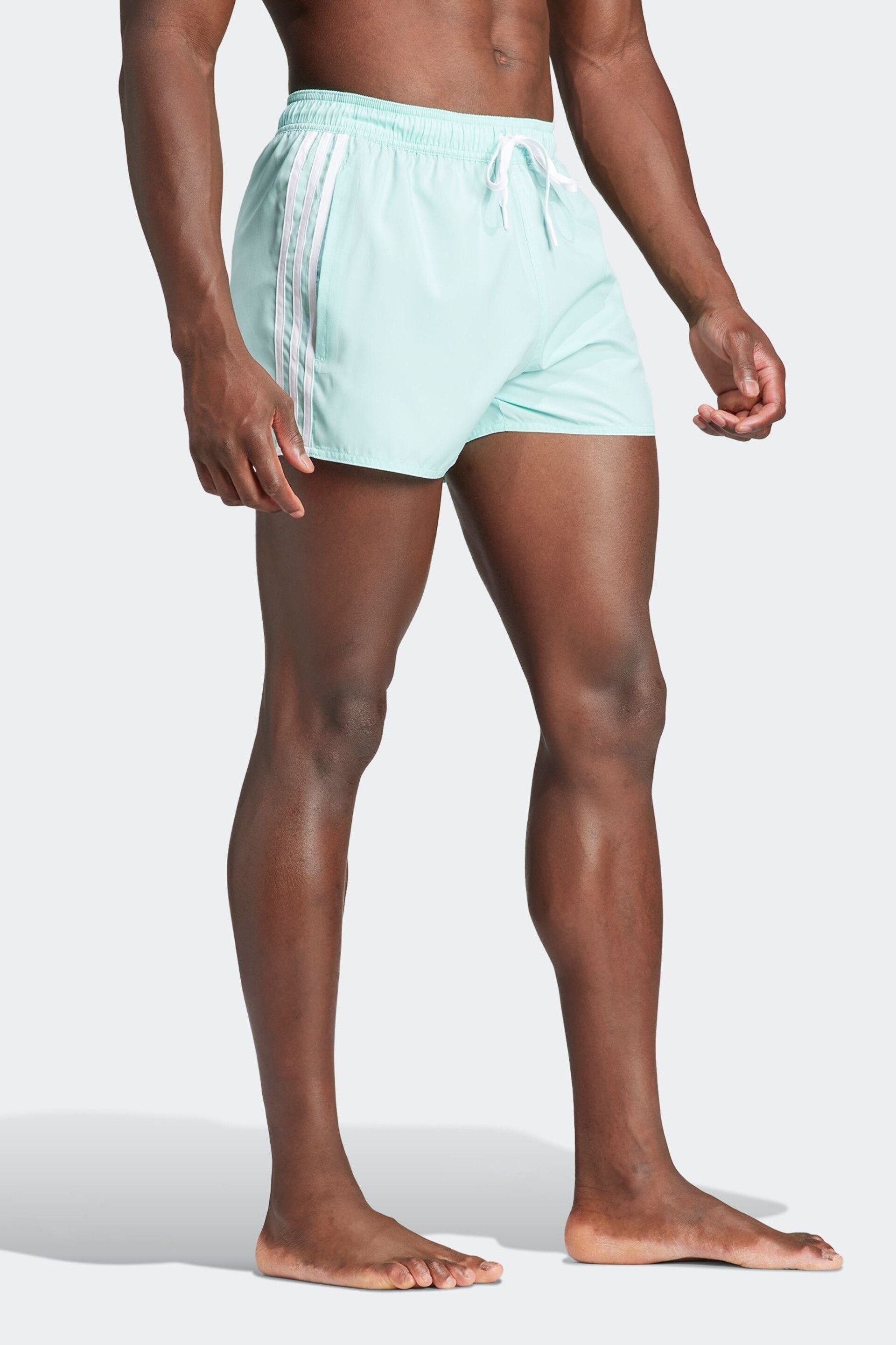 adidas Light Green 3-Stripes CLX Very Short Length Swim Shorts - Image 3 of 6