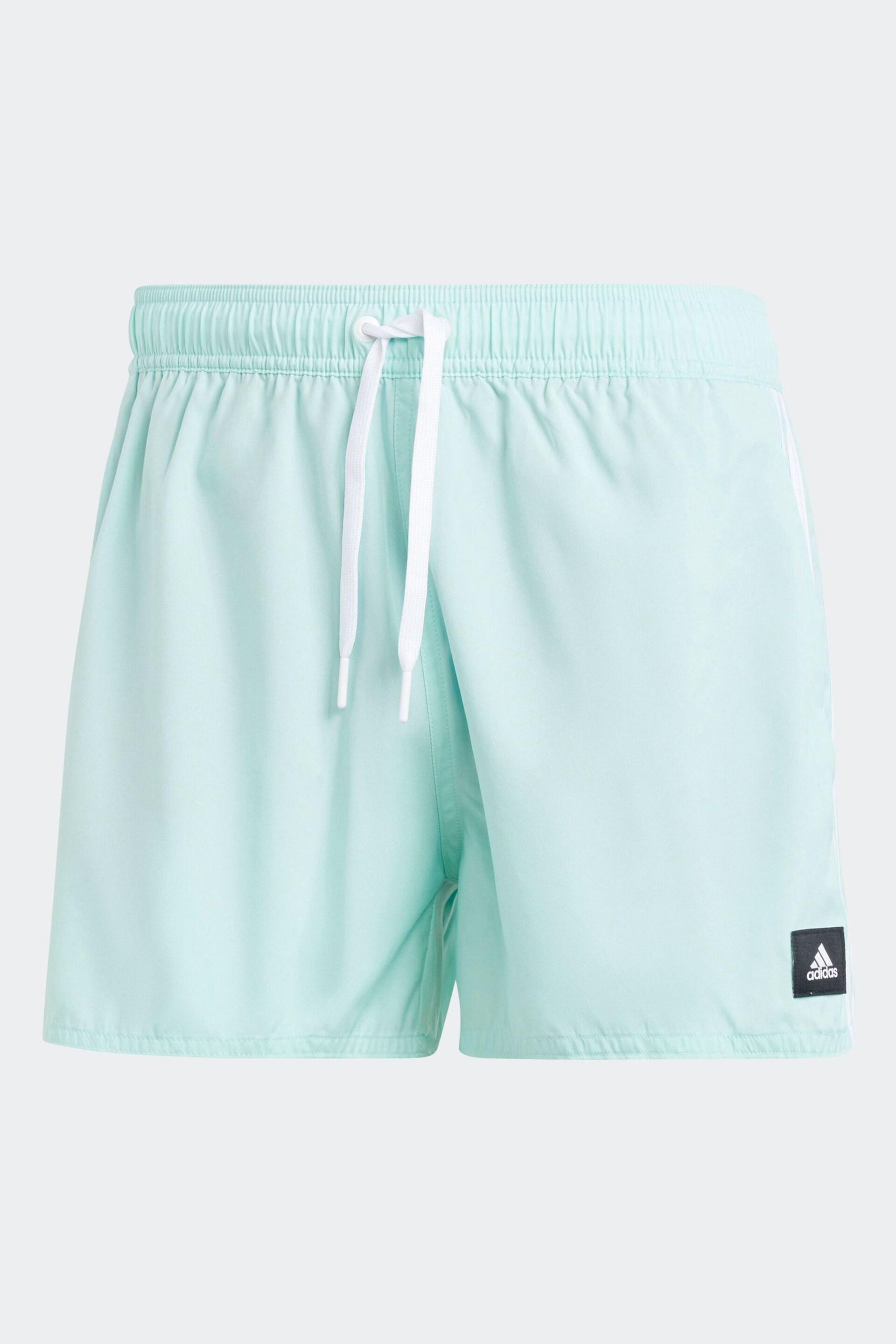 adidas Light Green 3-Stripes CLX Very Short Length Swim Shorts - Image 6 of 6