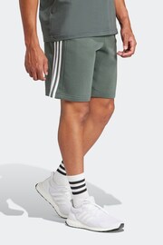 adidas Green Sportswear Essentials Fleece 3 Stripes Shorts - Image 3 of 7