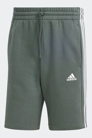 adidas Green Sportswear Essentials Fleece 3 Stripes Shorts - Image 7 of 7