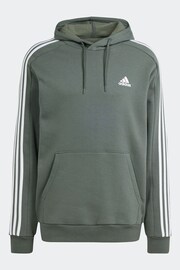adidas Green Sportswear Essentials Fleece 3 Stripes Hoodie - Image 7 of 7