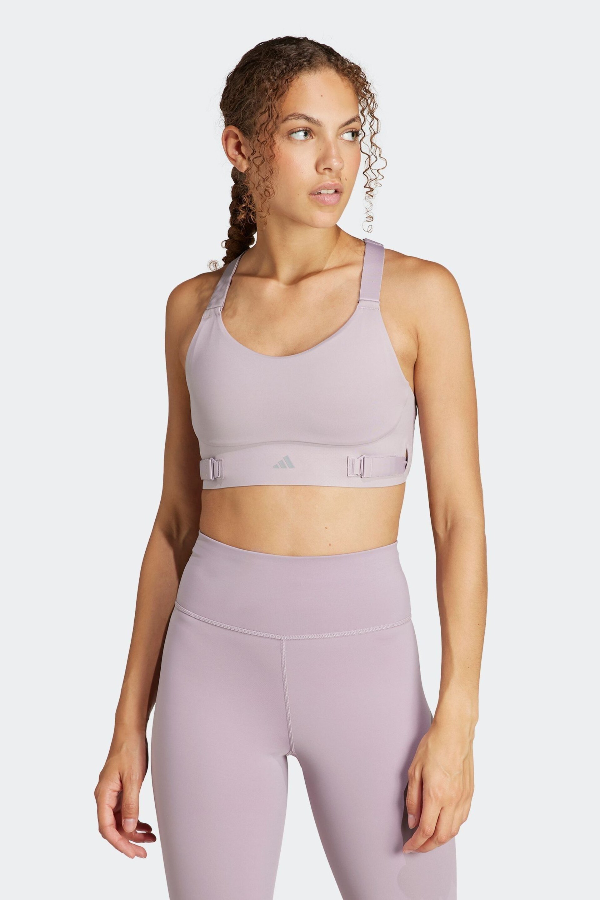 adidas Purple Fastim L Hs Bra - Image 1 of 8