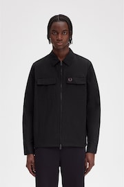 Fred Perry Zip Through Lightweight Black Overshirt - Image 1 of 7