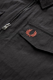 Fred Perry Zip Through Lightweight Black Overshirt - Image 7 of 7