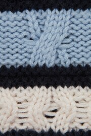 Reiss Ecru/Blue Littleton Senior Cable Knitted Striped Jumper - Image 5 of 5