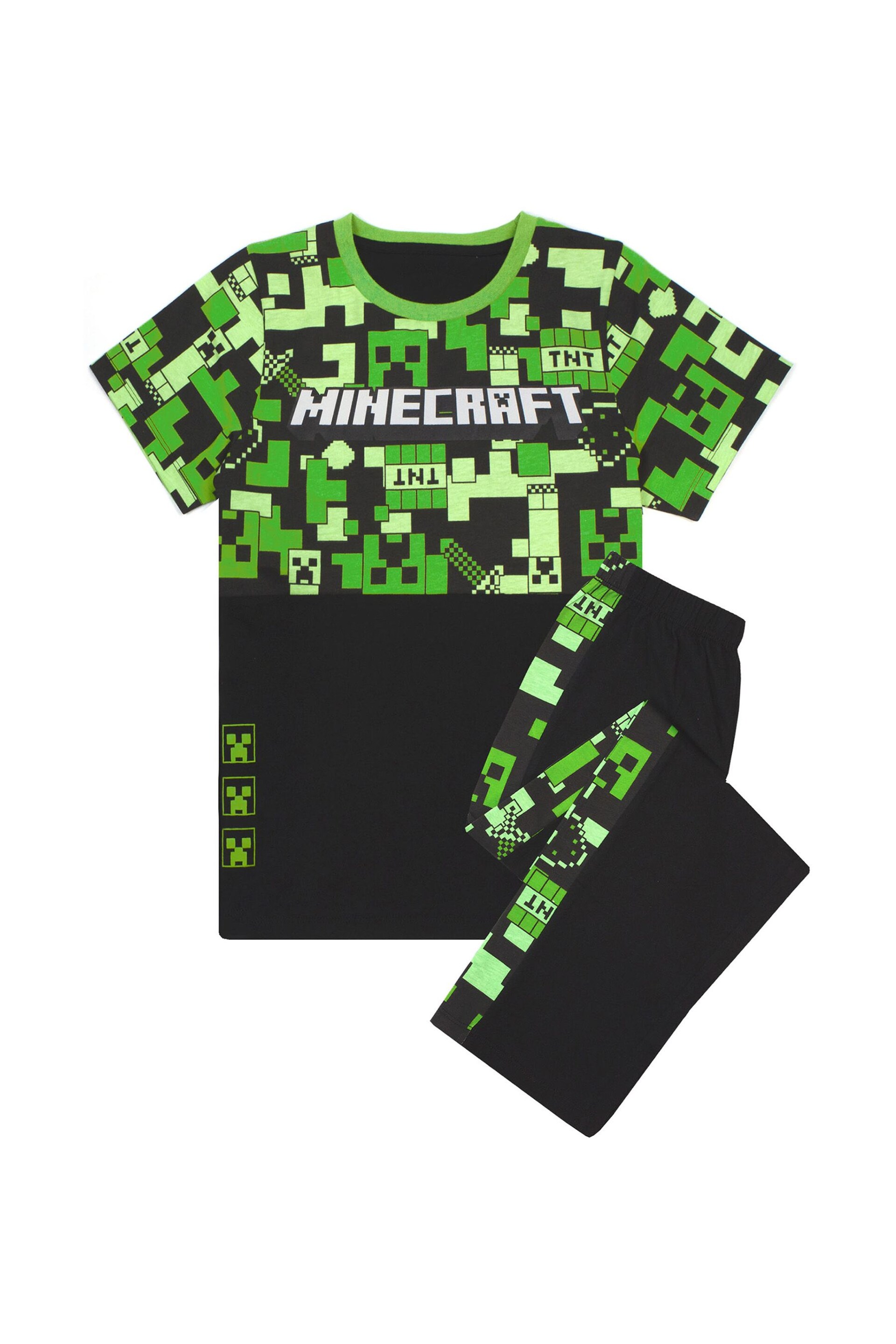 Vanilla Underground Green Minecraft Long Leg Kids Pyjama Set - Image 1 of 7