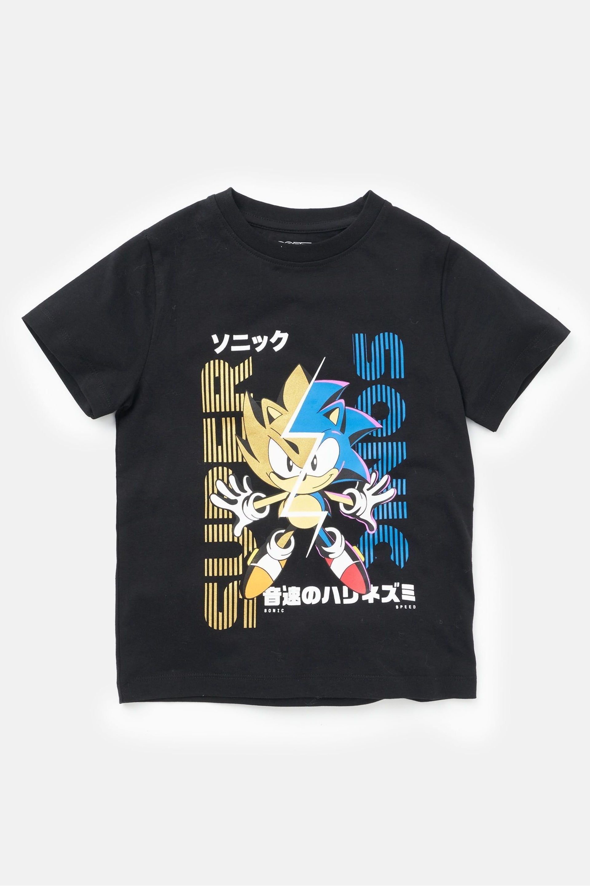 Angel & Rocket Black Sonic Short Sleeve T-Shirt - Image 3 of 5