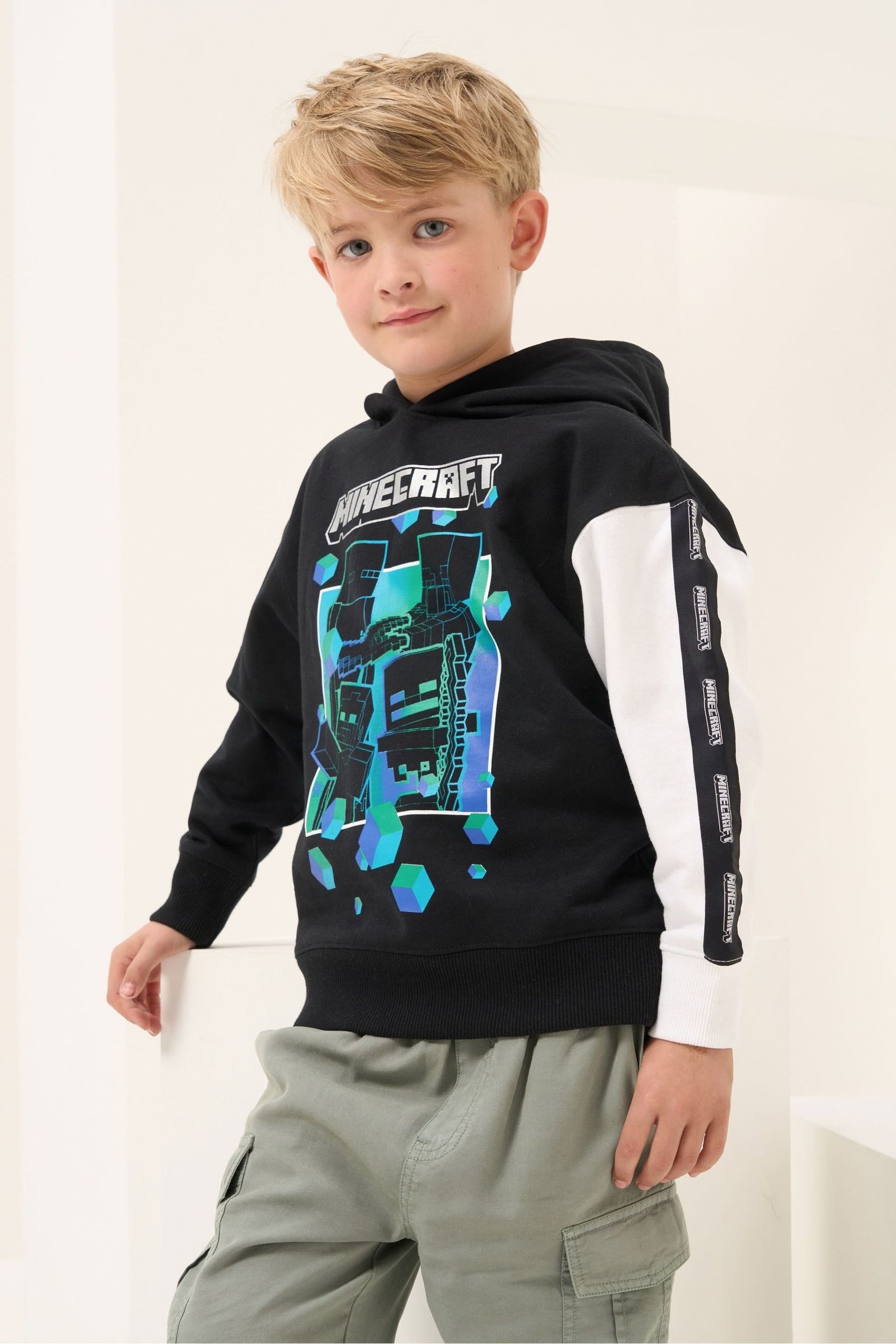 Angel & Rocket Black white Minecraft Hoodie - Image 1 of 5