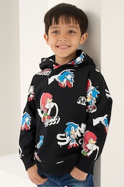 Angel & Rocket Black Sonic Print Hoodie - Image 2 of 5