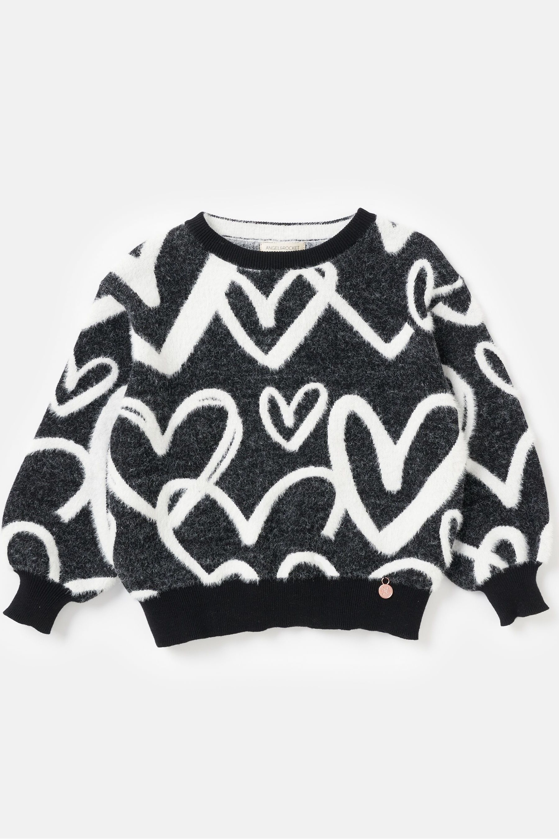 Black jumper with hearts sale