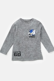 Angel & Rocket Grey Sonic 100% Cotton Long Sleeve T-Shirt - Image 4 of 6