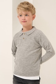Angel & Rocket Grey Caleb Knitted Polo Shirt - Image 1 of 5