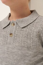 Angel & Rocket Grey Caleb Knitted Polo Shirt - Image 2 of 5