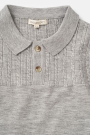 Angel & Rocket Grey Caleb Knitted Polo Shirt - Image 5 of 5
