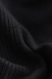 Black Stand Neck Rib Mix Jumper - Image 7 of 7