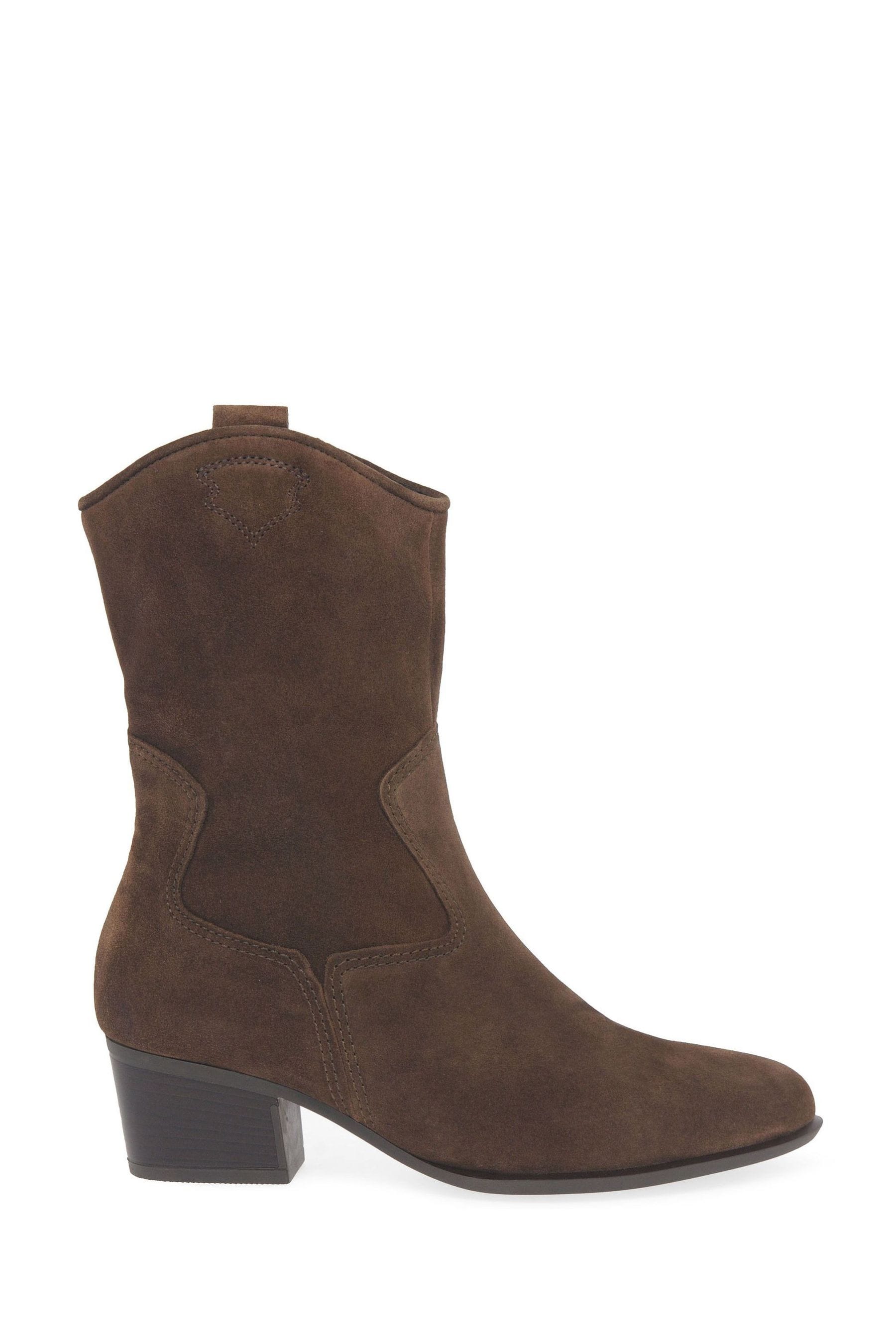 Buy Gabor Wide Fit Kirsten Whiskey Suede Cowboy Style Brown Boots from the Next UK online shop