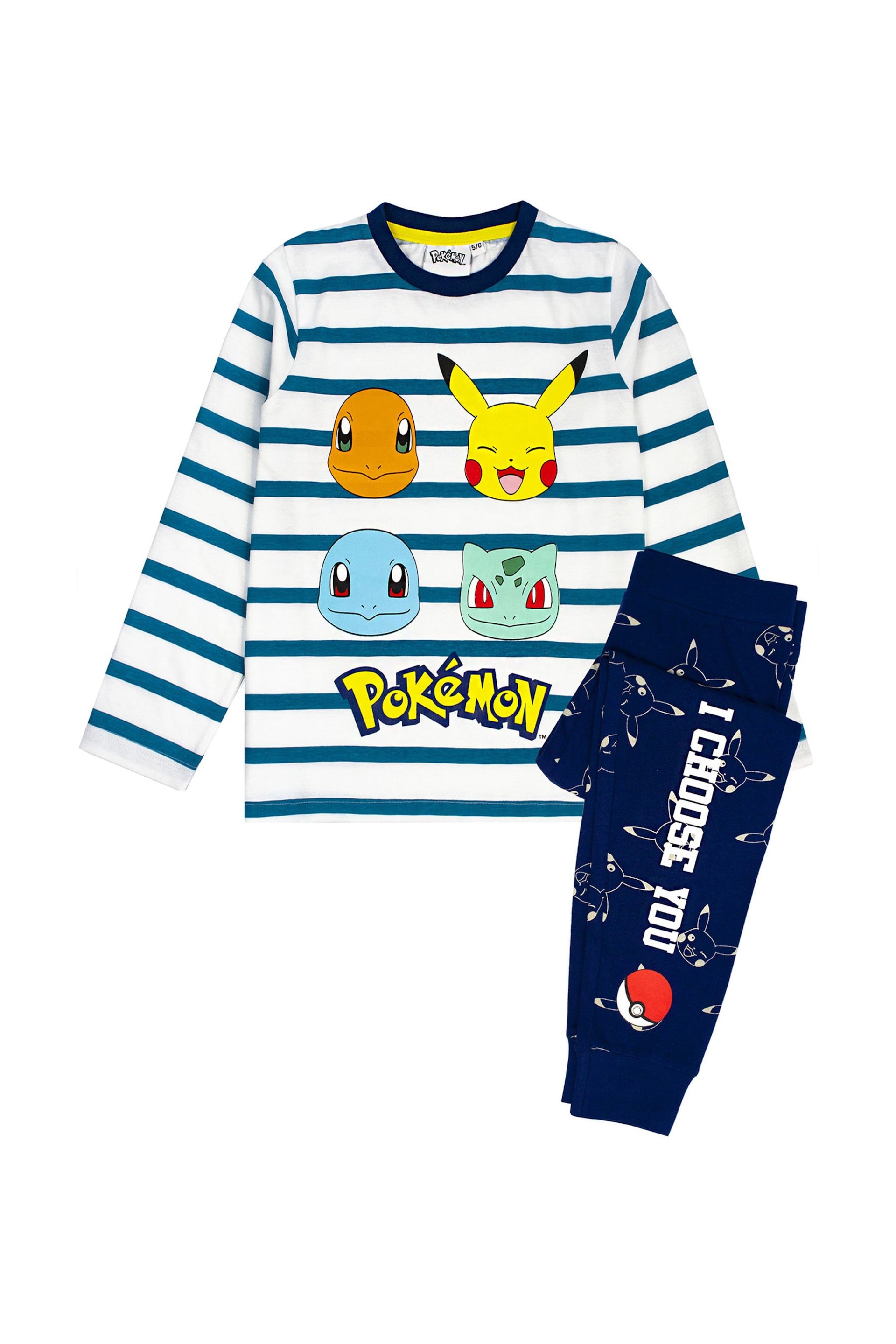 Vanilla Underground Blue Pokemon Long Leg Kids Pyjama Set - Image 1 of 6