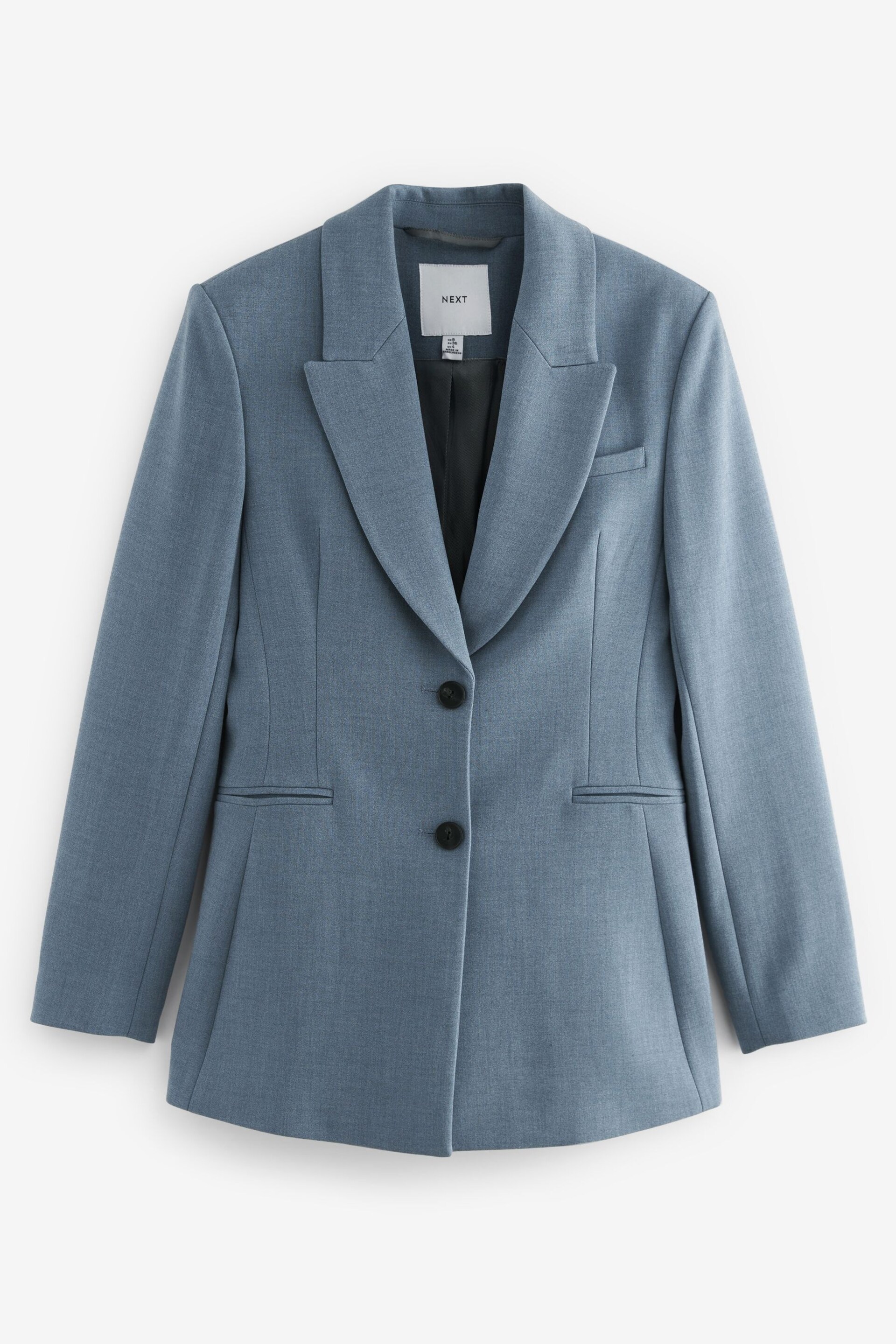 Blue Sculpt Cinch Waist Single Breasted Blazer - Image 5 of 6