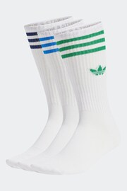 adidas Originals Solid Crew White Socks 3 Pairs - Image 2 of 2