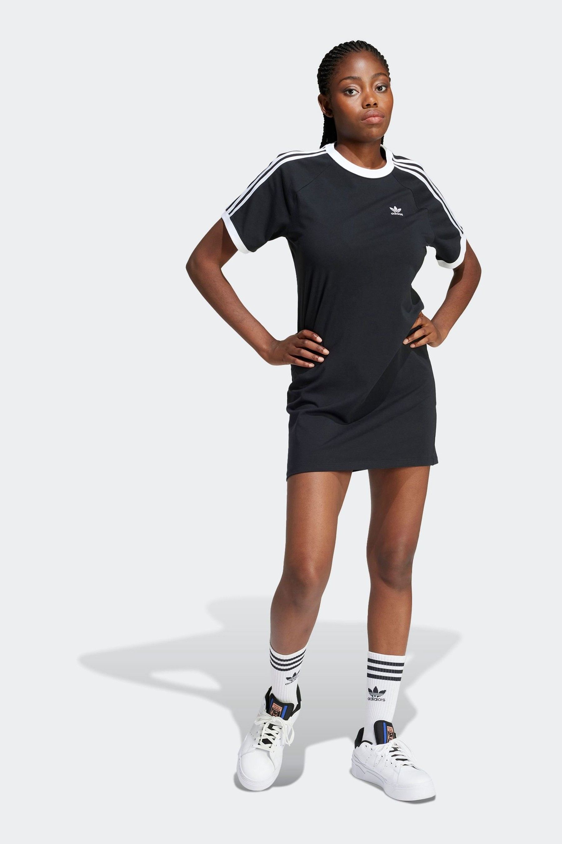 Buy adidas Originals Black 3 Stripes Raglan Dress from Next USA