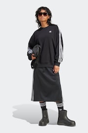 adidas Originals Oversized 3-Stripes Crew Black Sweatshirt - Image 4 of 7