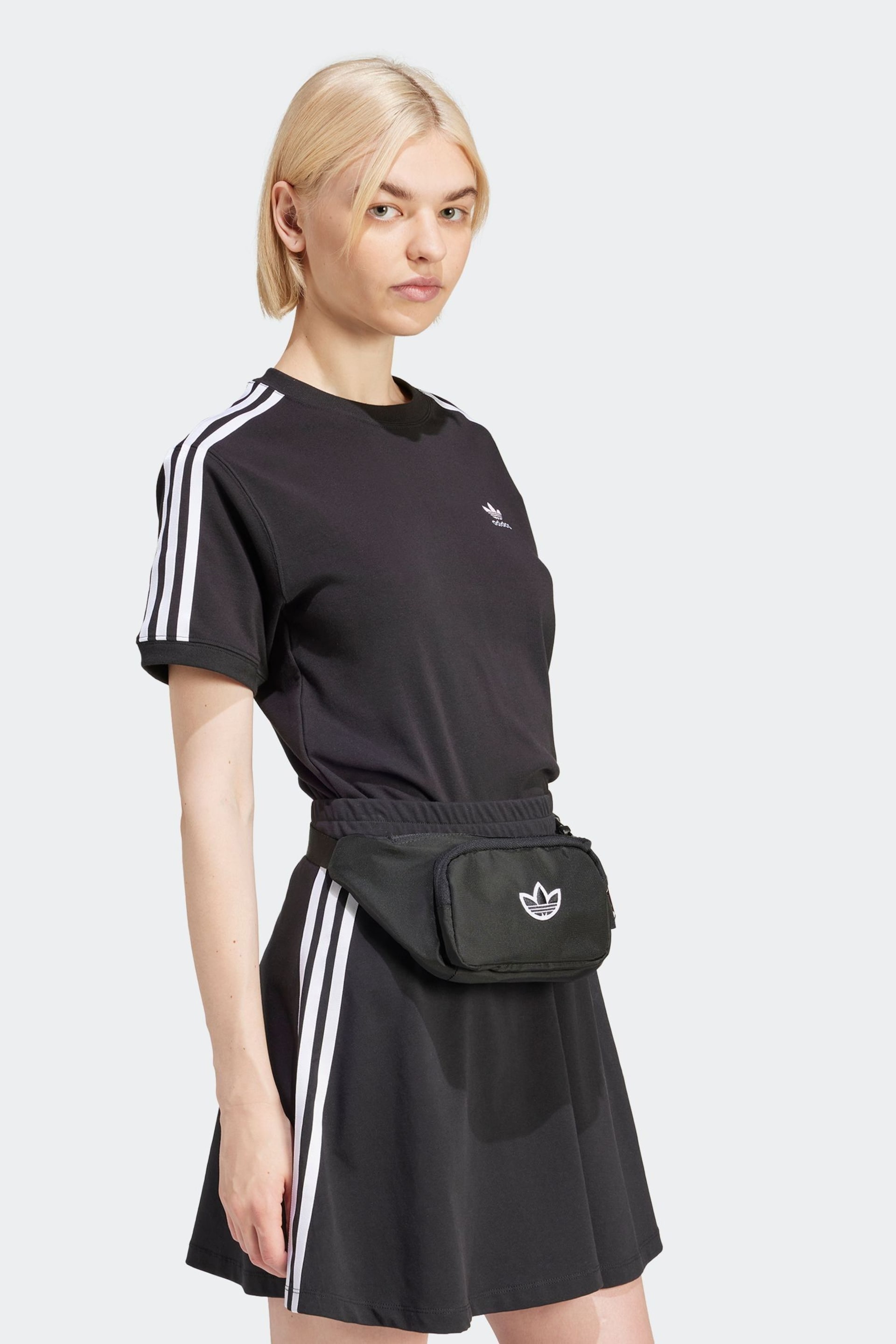 adidas Black 3 Stripe T-Shirt - Image 4 of 7