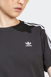 adidas Black 3 Stripe T-Shirt - Image 6 of 7