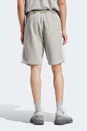 adidas Grey Adicolour 3-Stripes Shorts - Image 2 of 6