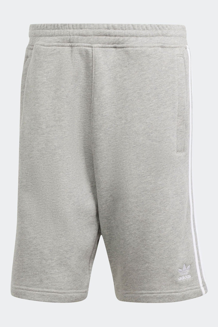 adidas Grey Adicolour 3-Stripes Shorts - Image 6 of 6