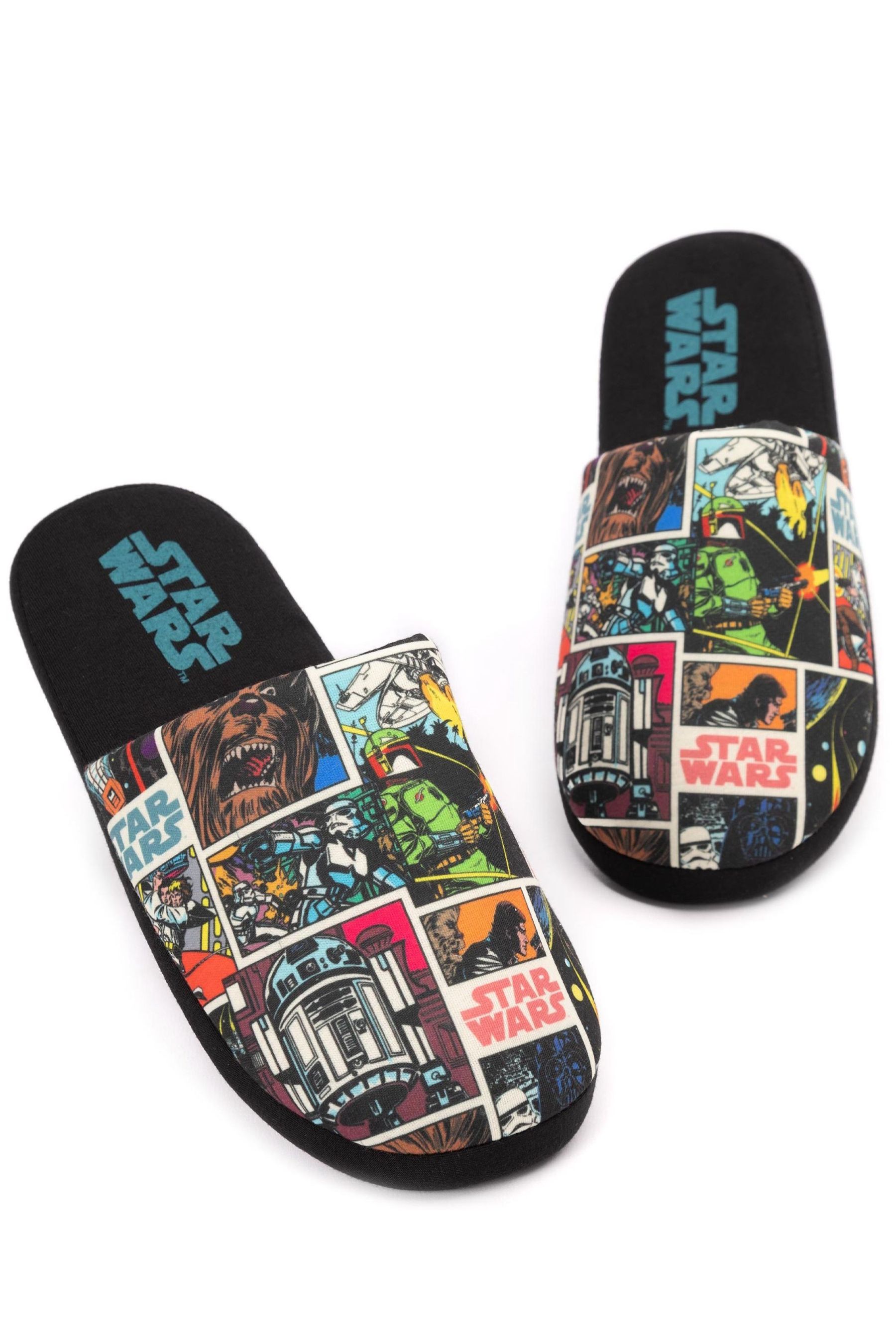 Buy Vanilla Underground Black Cartoon Star Wars Daddy Peppa Pig Slippers from Next Ukraine