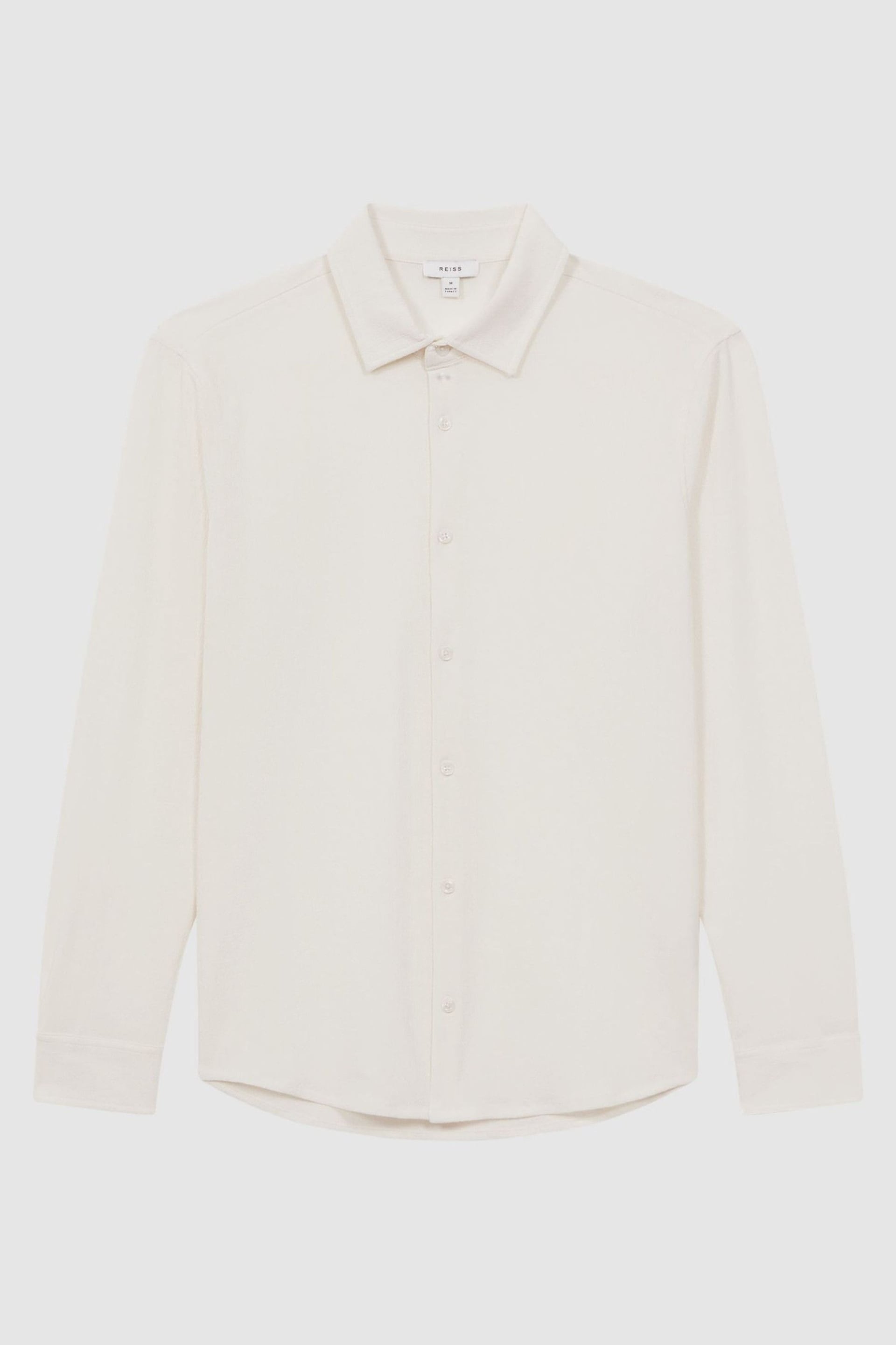 Reiss Ecru Bosa Textured Button-Through Shirt - Image 2 of 4