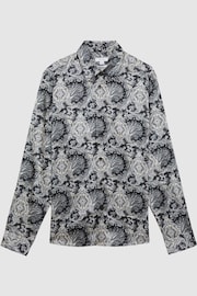 Reiss Black Multi Cousin Paisley Print Button-Through Shirt - Image 2 of 5