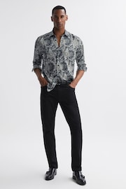 Reiss Black Multi Cousin Paisley Print Button-Through Shirt - Image 4 of 5