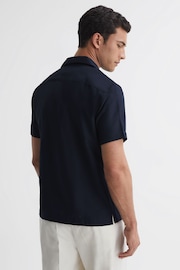 Reiss Navy Tokyo Cuban Collar Button-Through Shirt - Image 4 of 4