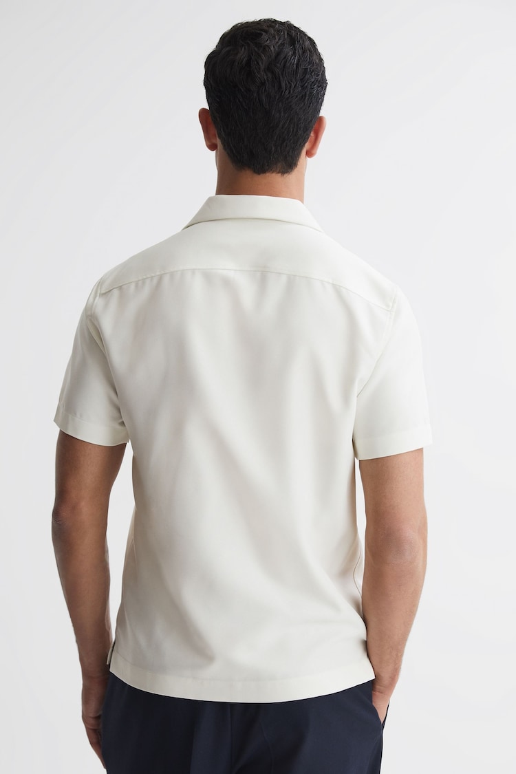 Reiss Ecru Tokyo Cuban Collar Button-Through Shirt - Image 4 of 4