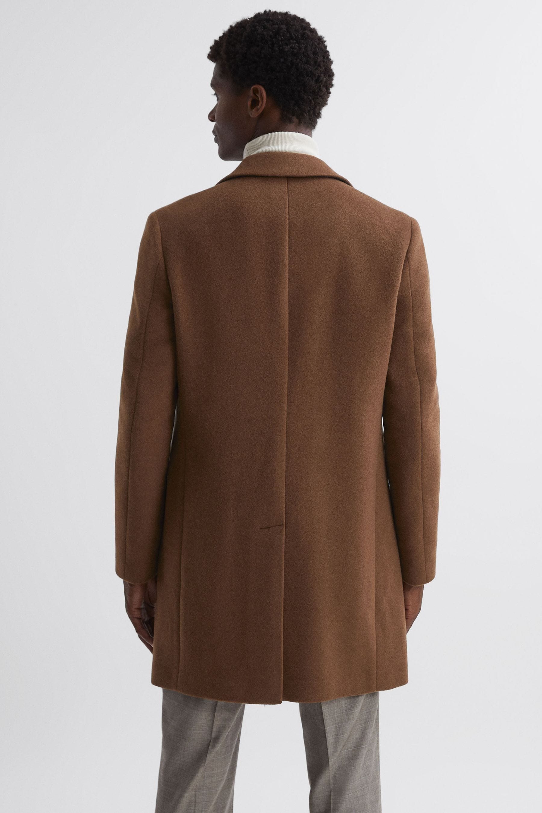 Buy Reiss Tobacco Timpano Wool Blend Double Breasted Epsom Coat from Next Saudi Arabia