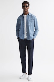 Reiss Denim Blue Pellow Long Sleeve Denim Overshirt - Image 1 of 4