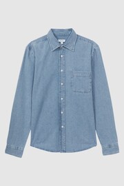 Reiss Denim Blue Pellow Long Sleeve Denim Overshirt - Image 2 of 4