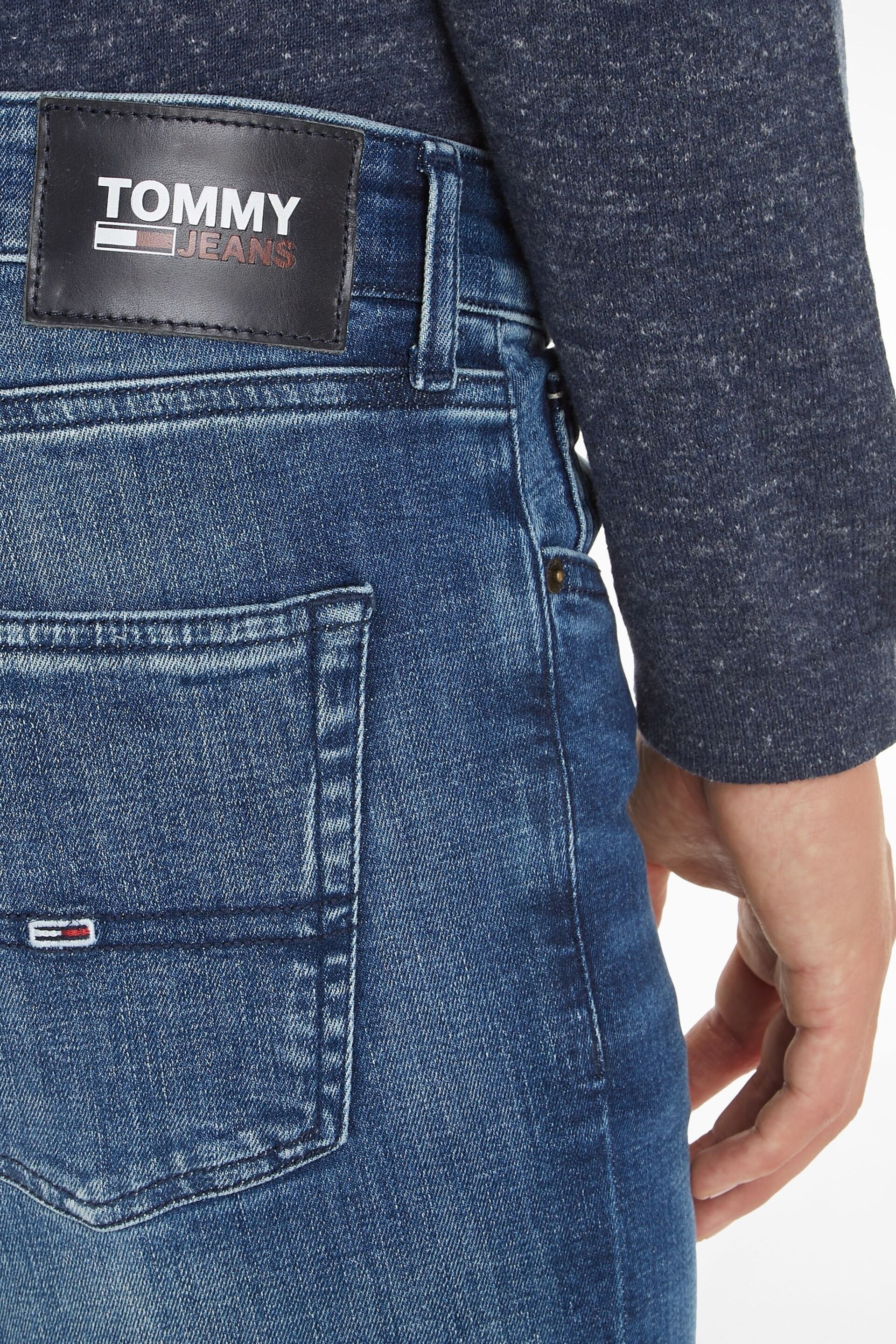 Tommy Jeans Blue Scanton Slim Fit Stretch Jeans - Image 3 of 6
