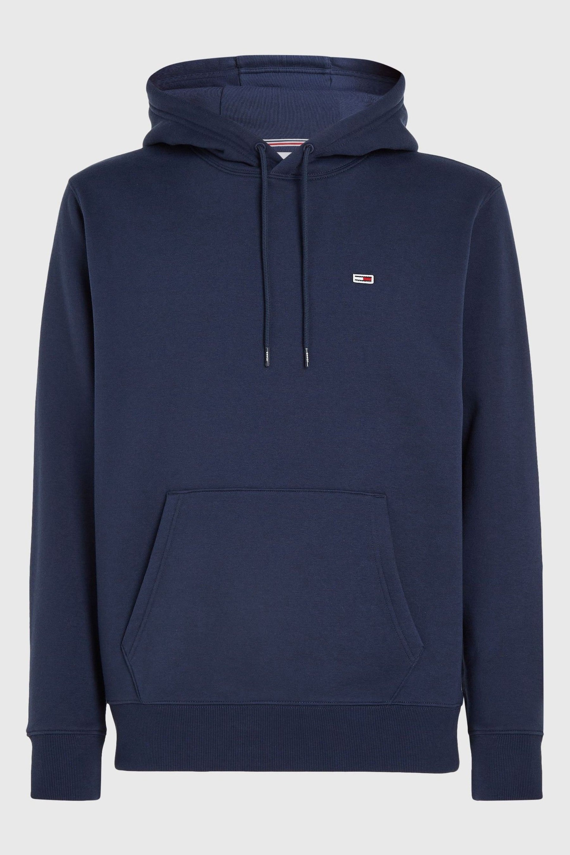 Tommy Jeans Blue Fleece Flag Patch Hoodie - Image 3 of 4