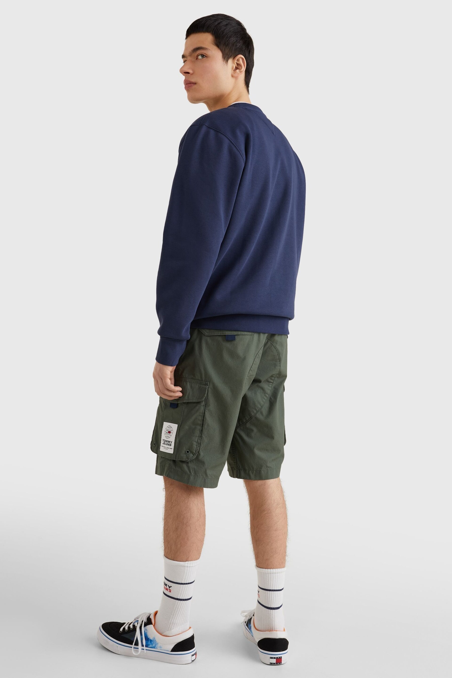 Tommy Jeans Blue  Flag Patch Fleece Sweatshirt - Image 2 of 4