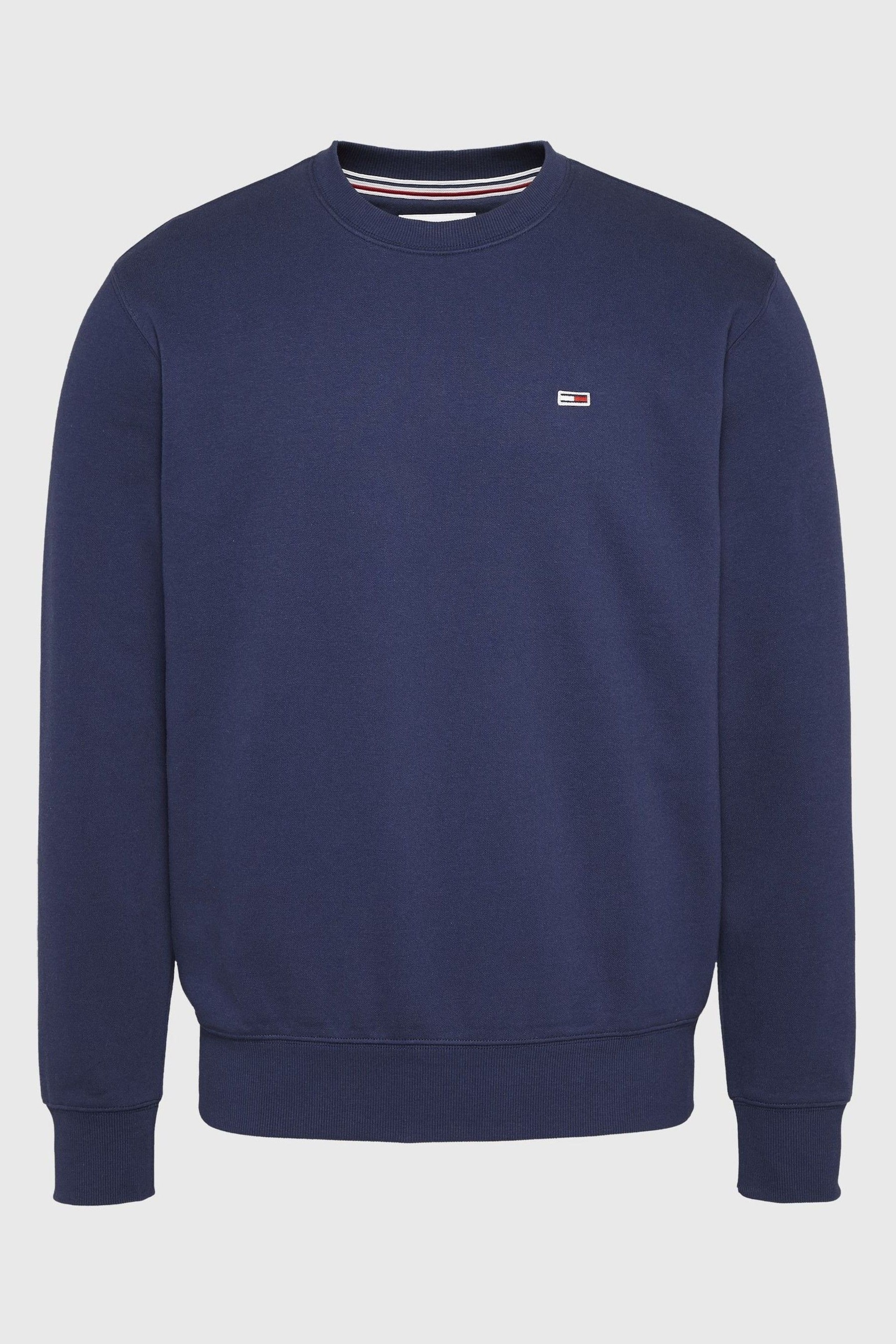 Tommy Jeans Blue  Flag Patch Fleece Sweatshirt - Image 4 of 4