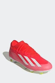 adidas Red/White Football X Crazyfast League Firm Ground Adult Boots - Image 3 of 12